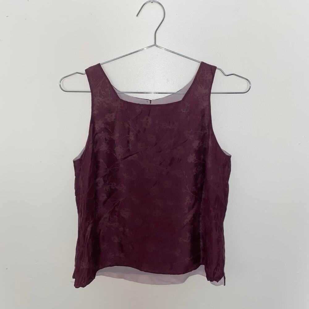 VTG Berry Silk Sleeveless Blouse Women's 6 Petite